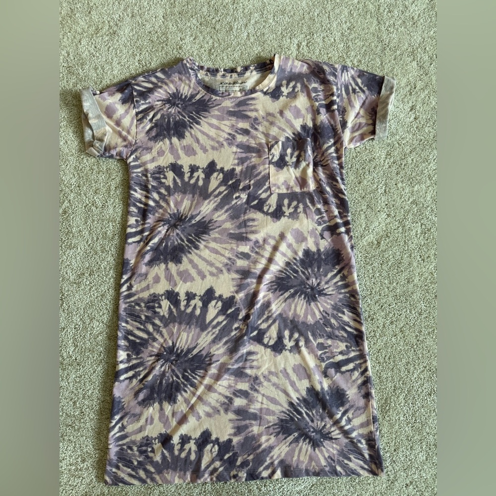 Eddie Bauer Purple Tie-Dye T-Shirt Dress
